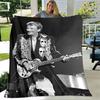 French rock star Johnny Hallyday print blanket picnic blanket vintage blanket home travel birthday gift bed blanket thin blanket