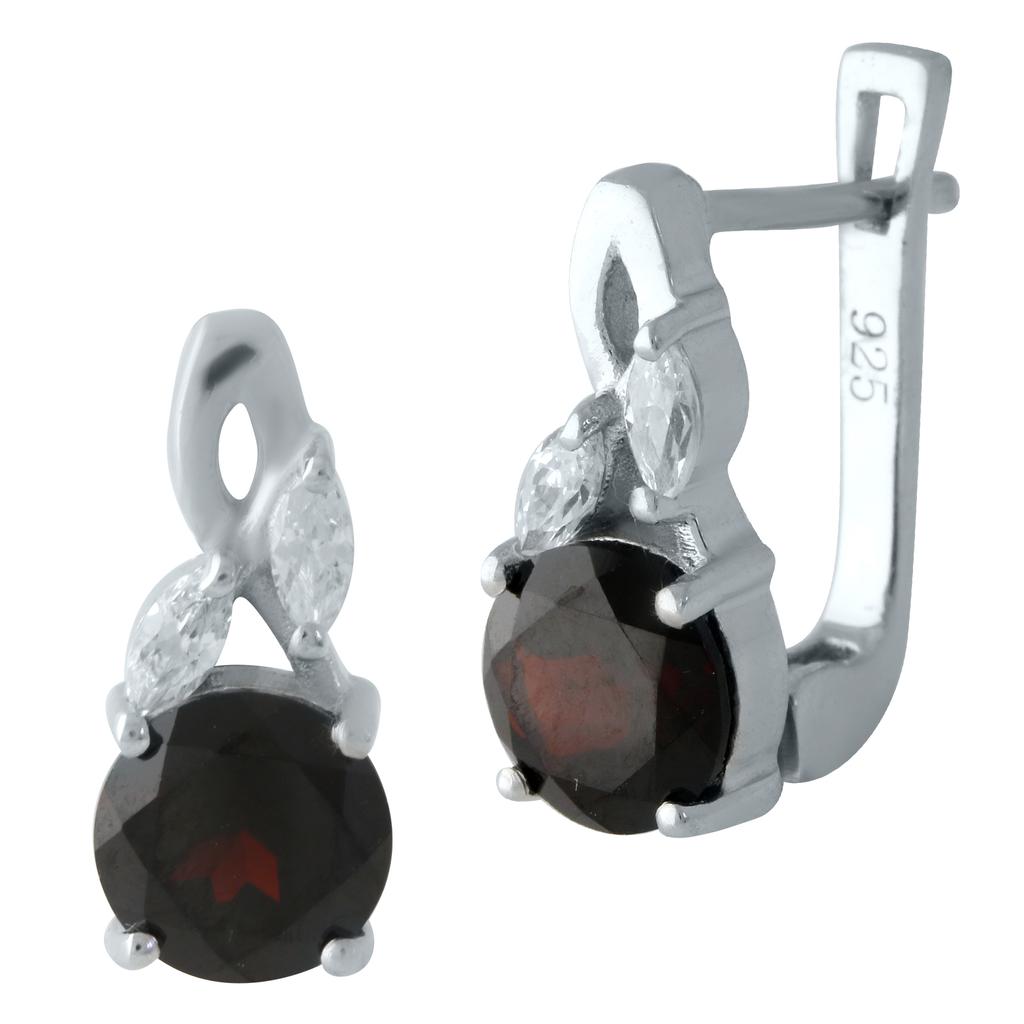 Silver Earrings with Natural Garnet 2.815ct (1960158)