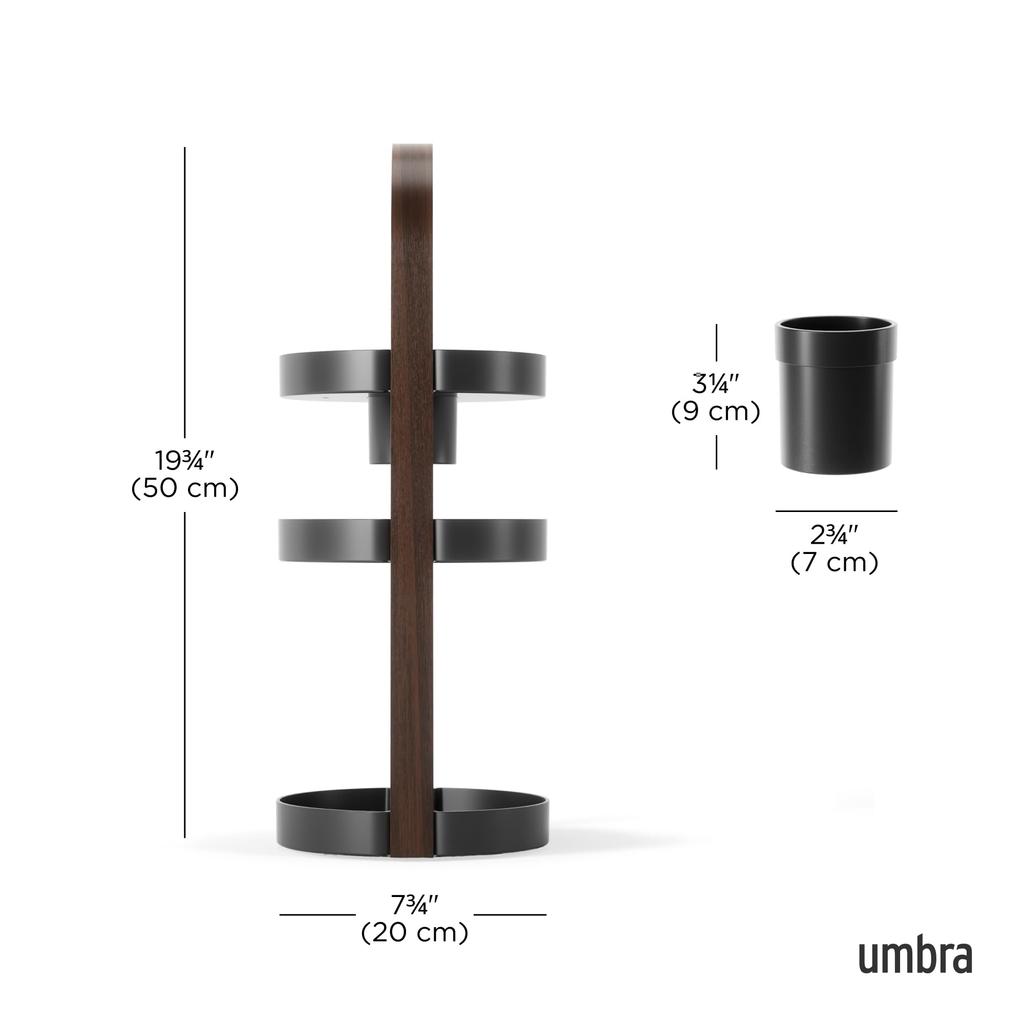 Official Umbra Bellwood Cosmetic Organizer, Black/Walnut