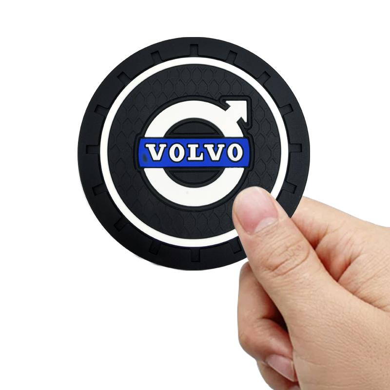 Auto Logo Car Waterproof Pads Water Cup Slot Anti-Skid Pads Parts For Volvo XC60 XC90 S60 S80 S40 V40 V60 V70 V50 XC70