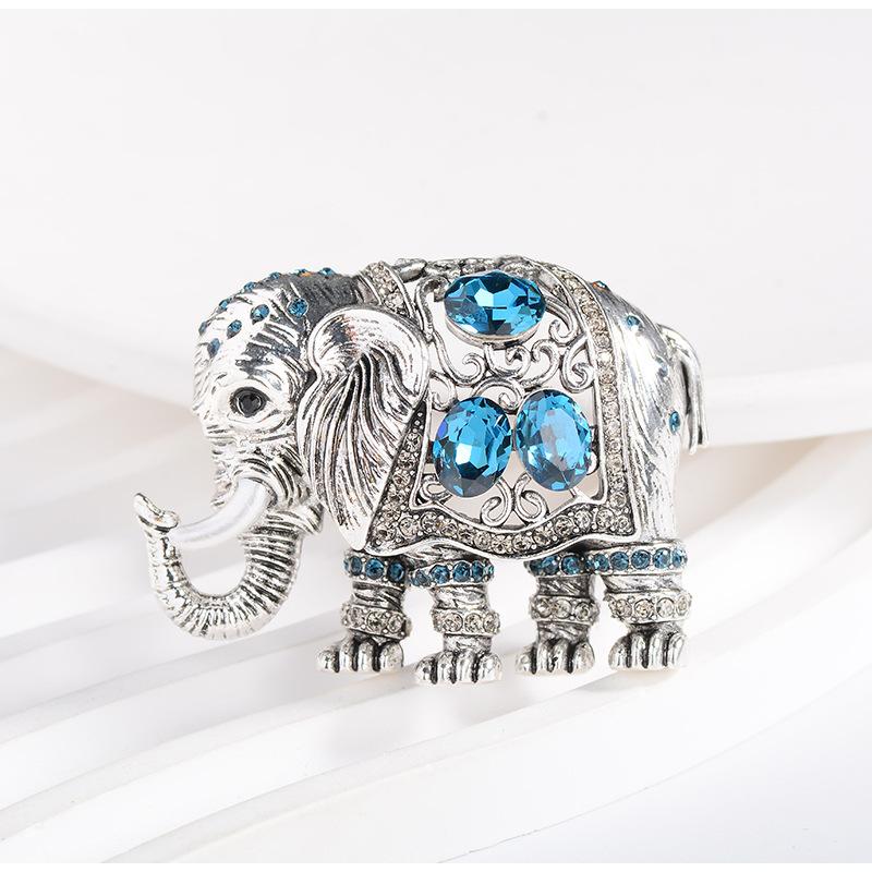 

Винтажная тайская брошь в виде слона, высококачественная женская нишевая брошь в виде животного, индивидуальная брошь с кристаллами
