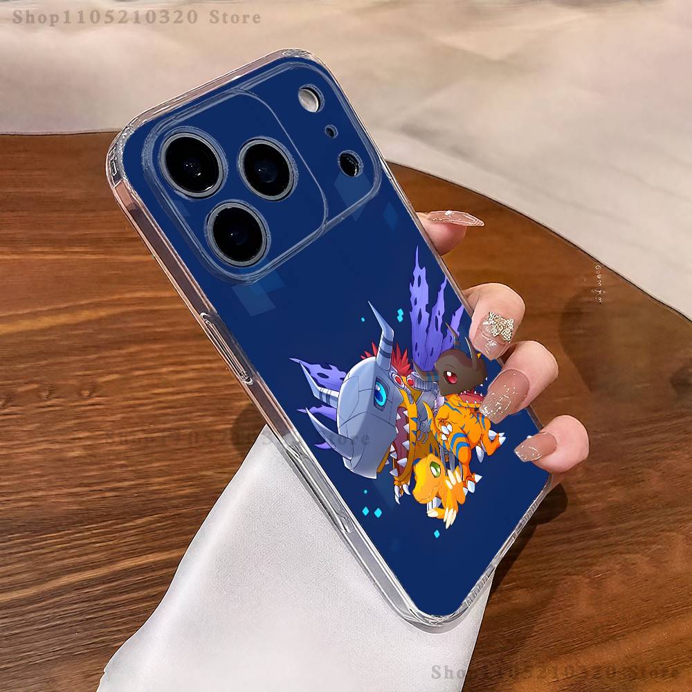 

Cute D-Digimon Anime Phone Case For iPhone 17,16,15,14,13,12,11 Pro,Max,Plus,X,XS,XR,SE4,E Mini Transparent Soft Cover iPhone17Promax