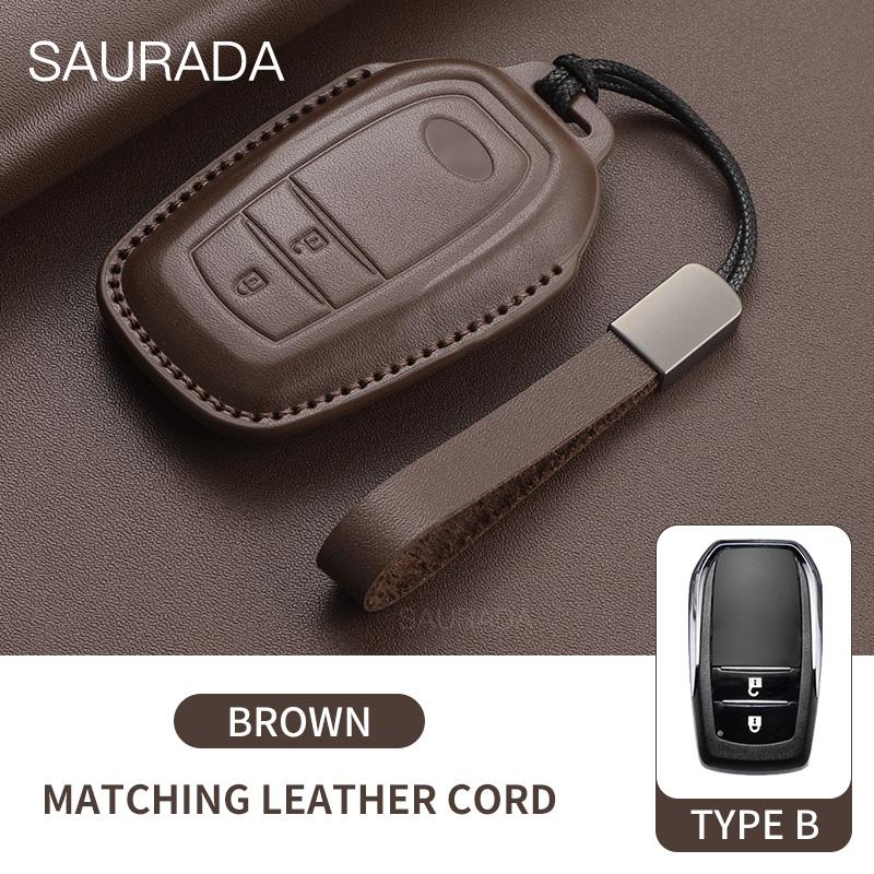 Genuine leather Car Key Case Fob For S5 Prius Camry Corolla C-HR RAV4 Land Cruiser 200 Prado Yaris Protector Accessories JH5
