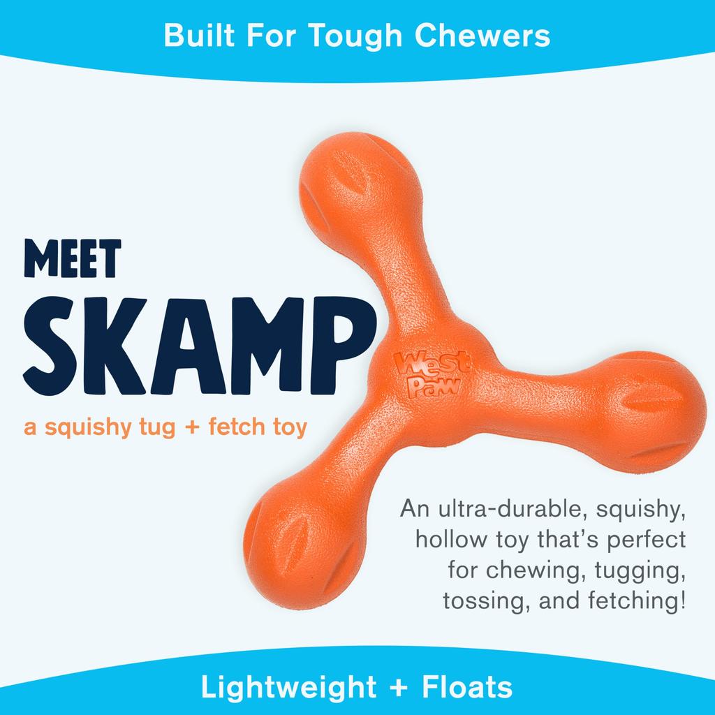 West Paw Zogoflex Echo Scamp Melon Dog Toy (Orange)