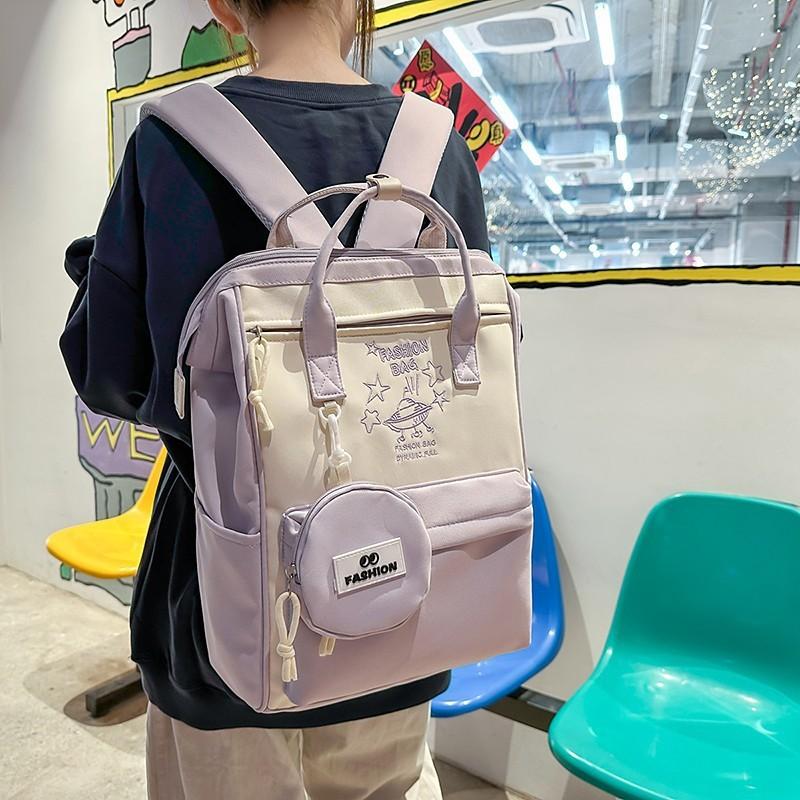 Urban Minimalist Nylon Travel Backpack For Moms And Students With Laptop Compartment