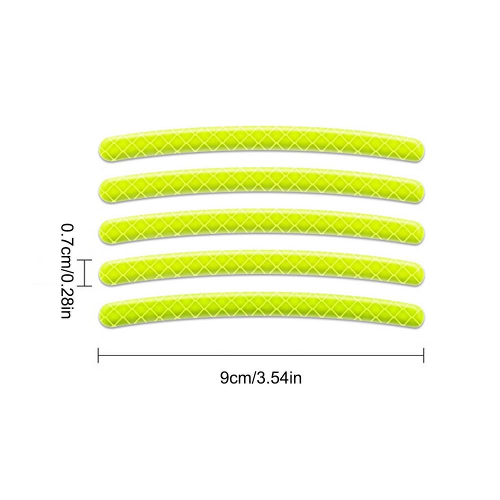 20Pcs Car Motorcycle Wheel Hub Reflective Strips Stickers Car Styling Decal Sticker Auto Moto Decor Decals Tape Accessories