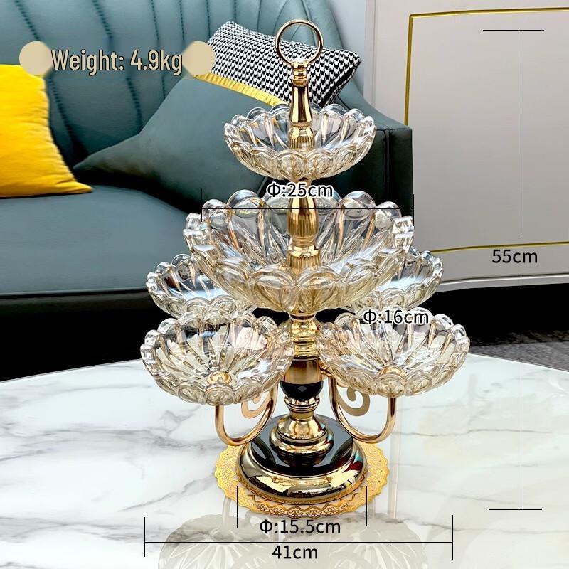 European Style Crystal Glass Multi-tier Fruit Plate