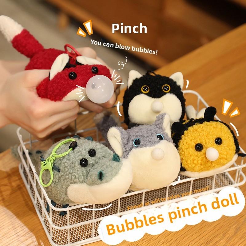 Otter Crocodile Fox Cat Bee Husky Bubble Plush Toys With Pp Cotton Kids For