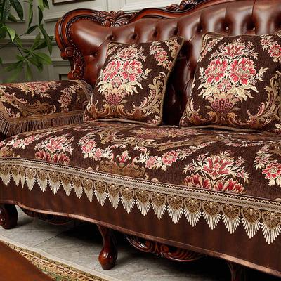 Jacquard Sofakissen Hochwertiger Rutschfester Überwurf Europäischer Vier-Jahreszeiten-Allgemeiner Sofabezug Feiertags-Party-Dekoration Sofapad