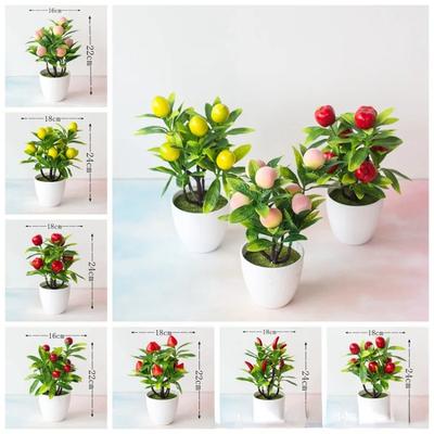 Artificial Plants Bonsai Small Fruit Tree Potted Bonsai Simulation Decor Artificial Ornaments Artificial Plant Bonsai Home Decor