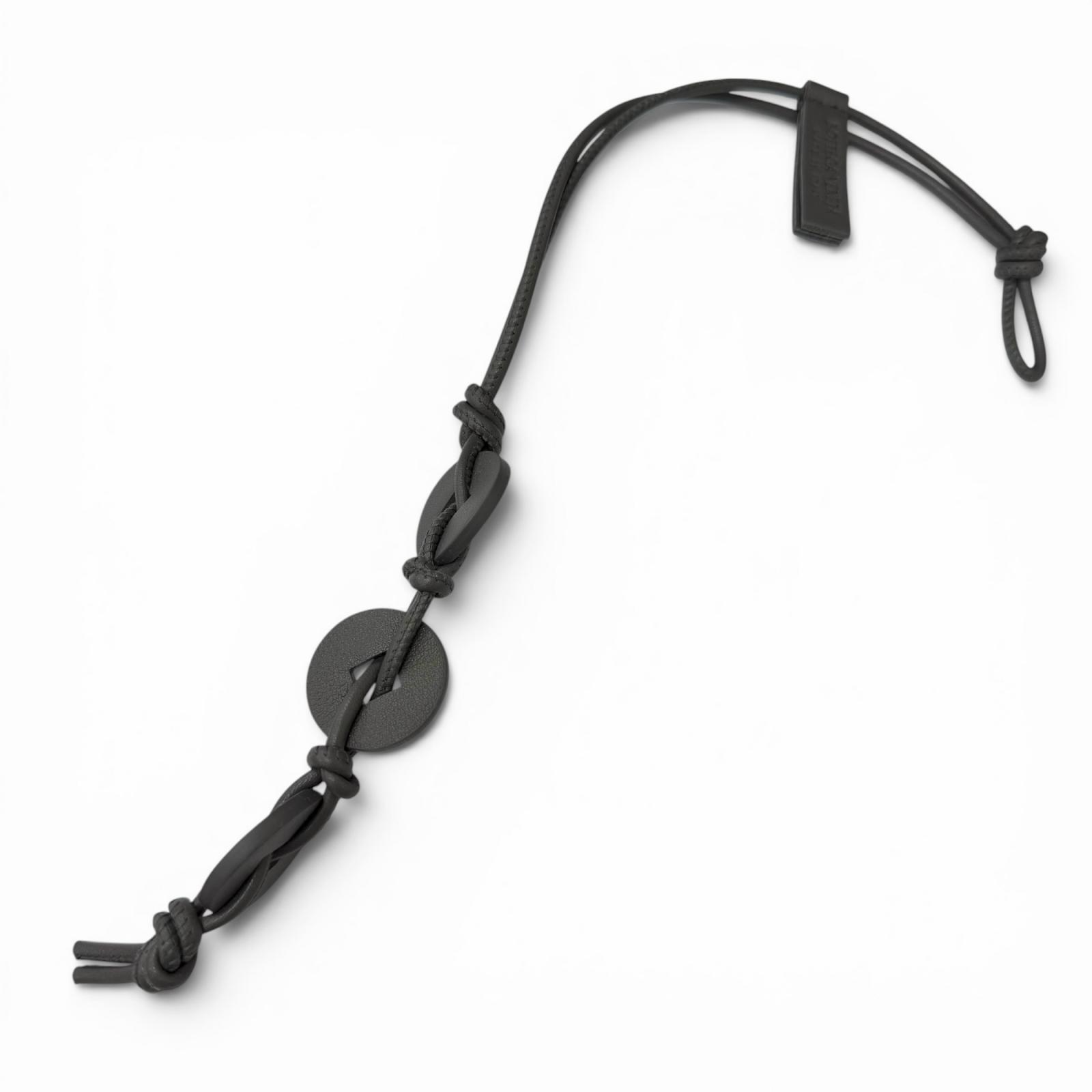 Pristine BOTTEGAVENETA Bag charm Coin motif strap gray leather mens Used