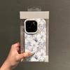 Phone Case White Flower Gray Leaf Artistic Pattern Cover For IPhone 17 16 E 15 14 13 12 11 Pro Max 14 Plus 16E 17 Air Soft Cases