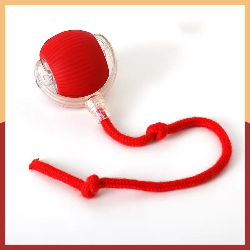 1SET 360 ° Automatic Rolling Pet Ball - Teeth Relief with USB Rechargeable LED Light, Durable Plastic Material for Cats and Dogs - Interactive Toys