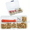 Tire Valve Core Kit 100 Valve Cores 1 Valve Core Remover Removal Tool 4-way Valve Tool for Car Bicycle Automobile Tire Repair