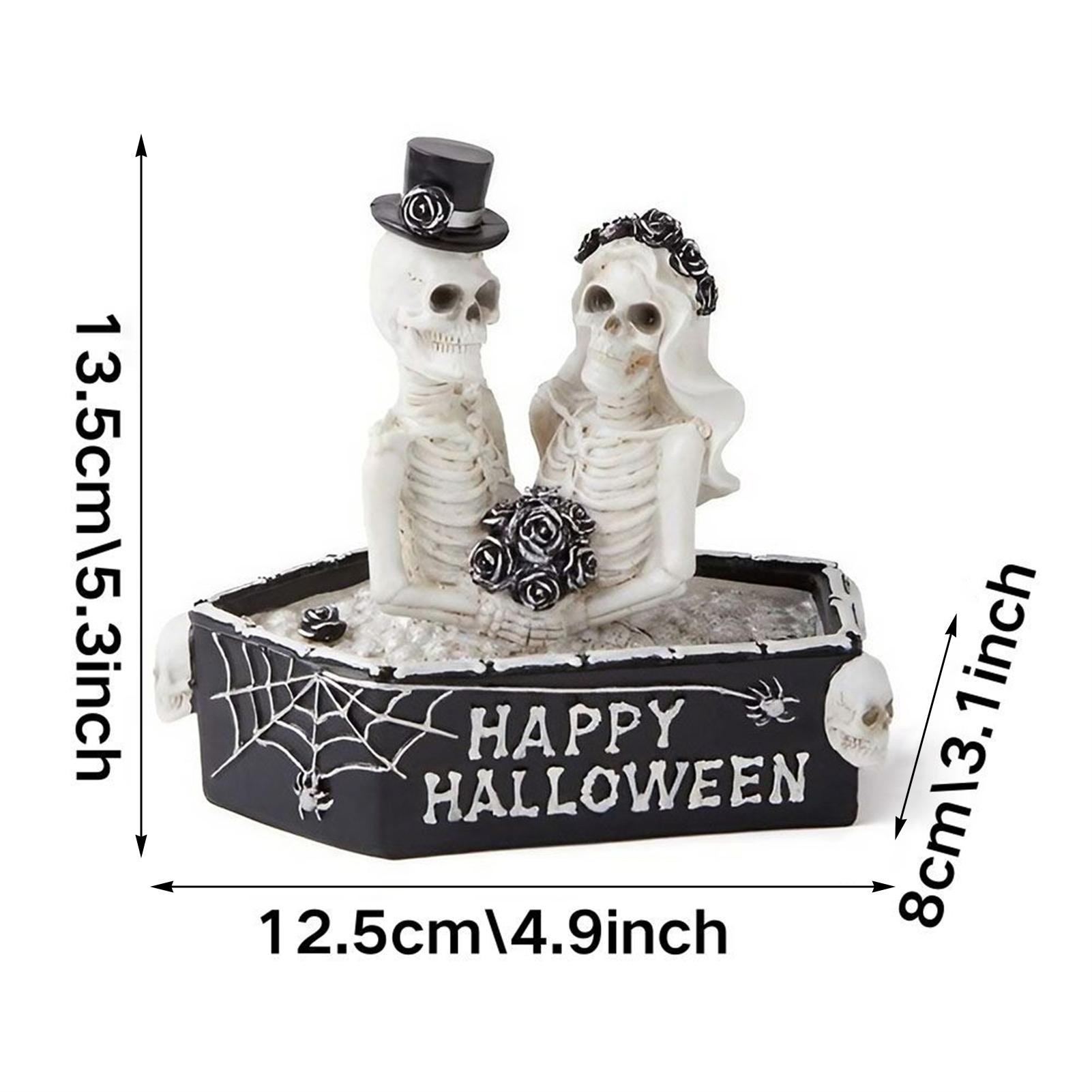 

Хэллоуин Пара Скелетов Смола Орнамент Готическая Пара Черепов Домашний Декор Жуткая Атмосфера Реквизит