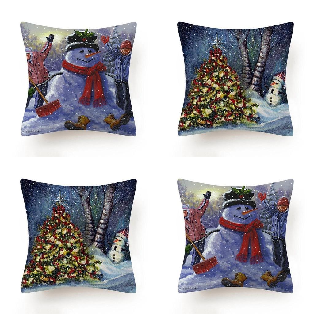 Stylish And Unique Christmas Snowman Pillow Case Perfect For Holiday Home Decor