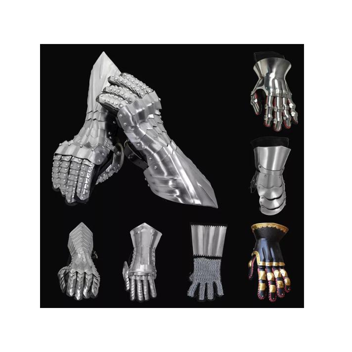 Medieval Knight Gauntlets Functional Armor Gloves Leather Steel Sca Larp