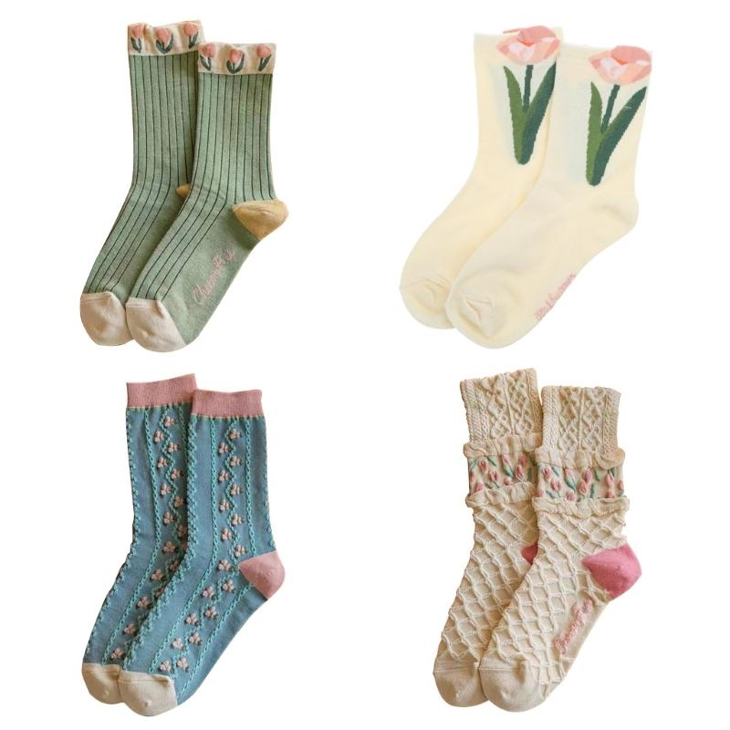 Women Winter Socks Warm Womens Socks Cotton Socks Gift Socks Warm for Women Vintage Casual Crew Socks 1