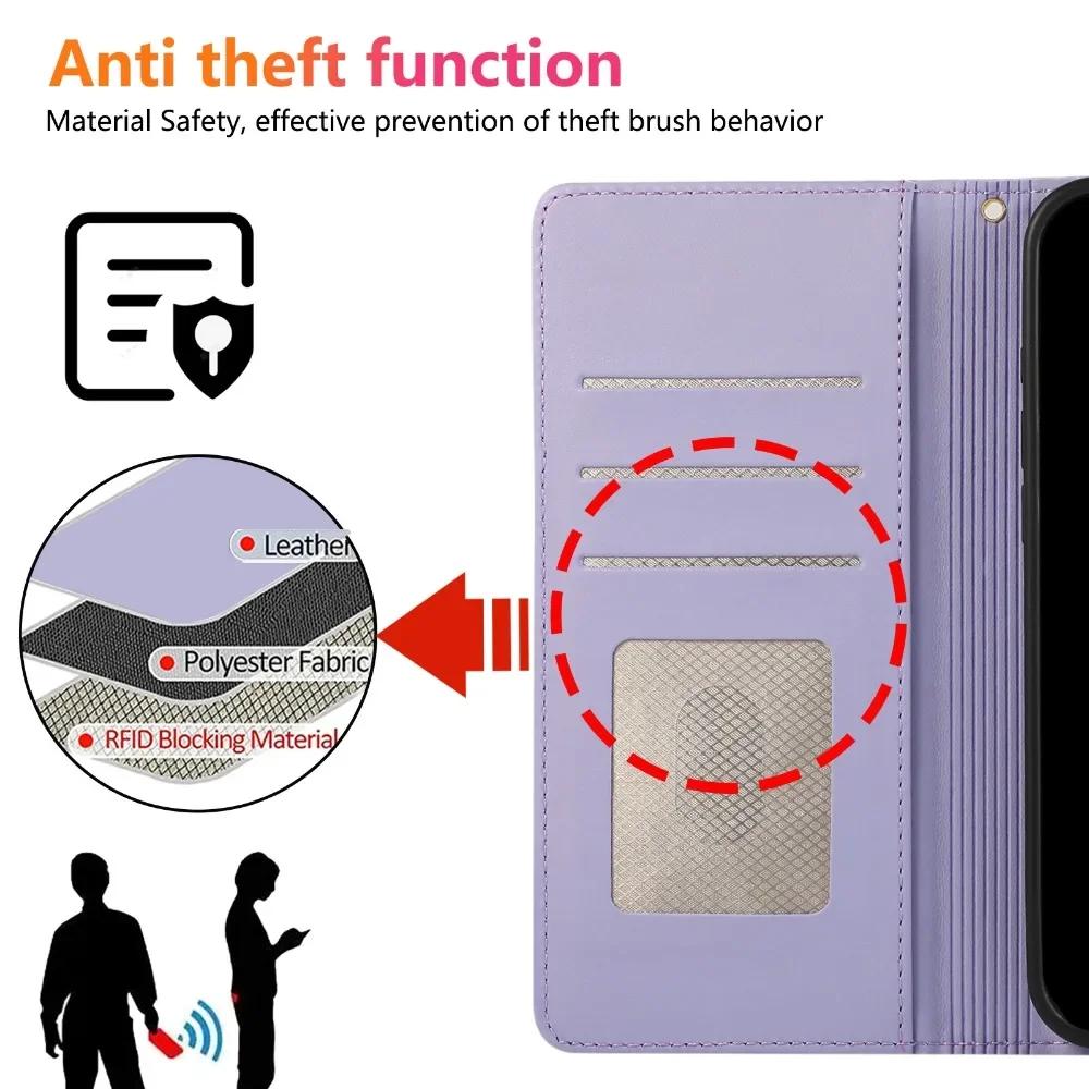 Wrist Strap Leather Wallet with Card Holder Phone Case for IPhone 16 Plus 15 14 13 12 Mini 11 Pro Max XS XR 7 8 Protective Cover