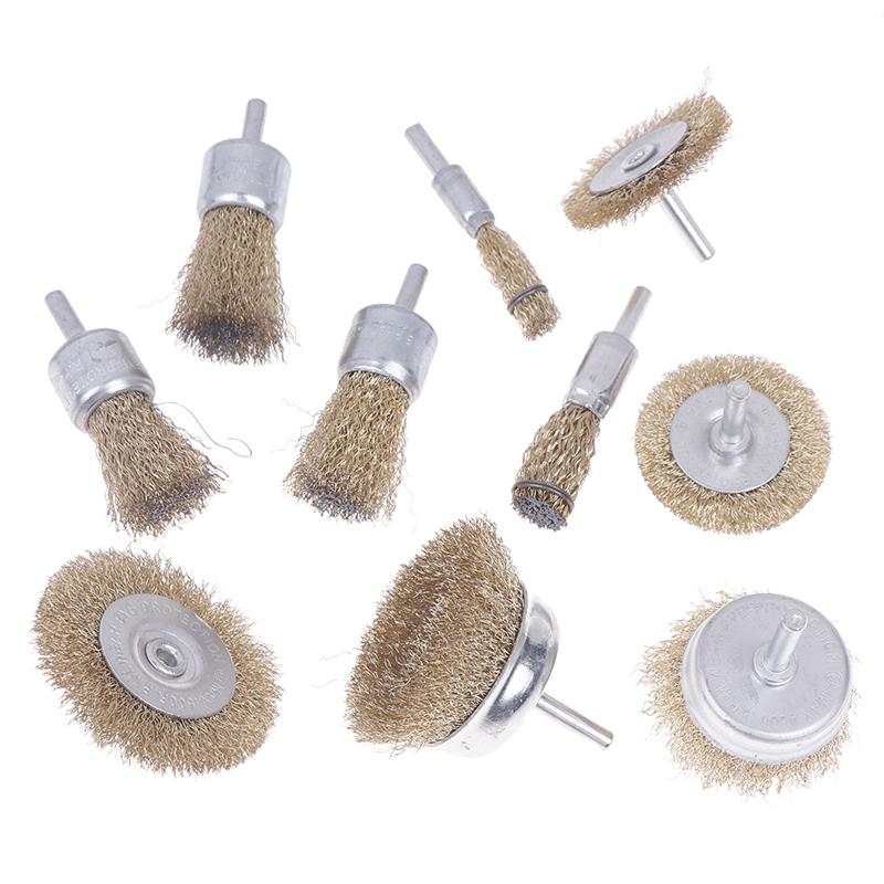 3/5 Stück Stiftform Stahlbürste 5 Stück Bohrmaschine Stahlbürstenrad mit Stiel Polieren und Rostentfernung Bohrmaschine Werkzeugzubehör