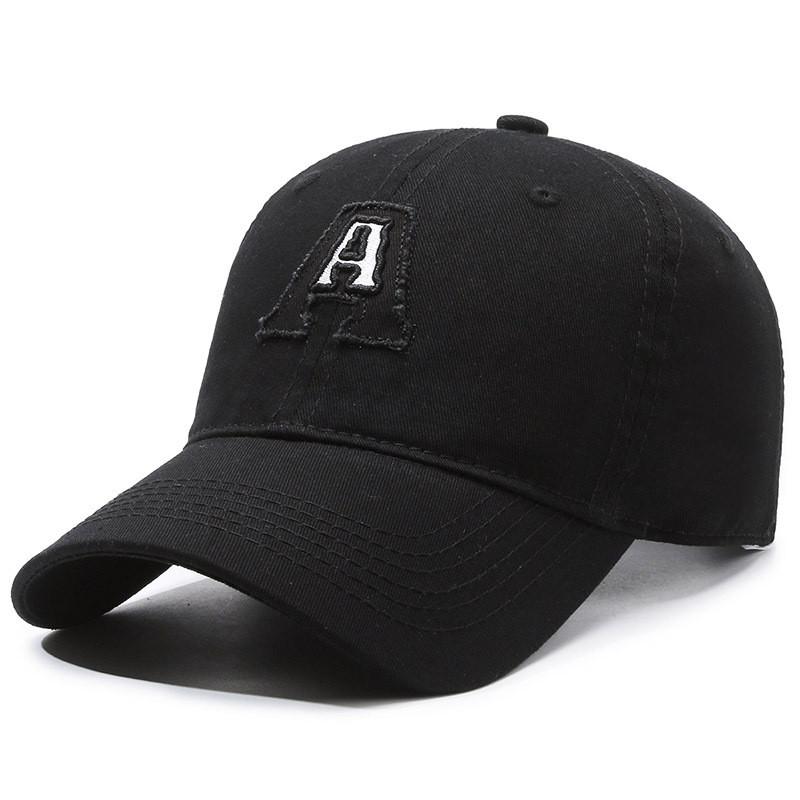 Korean Style Embroidered A Letter Baseball Hat With Curved Brim And Sunshade For Outdoor Casual