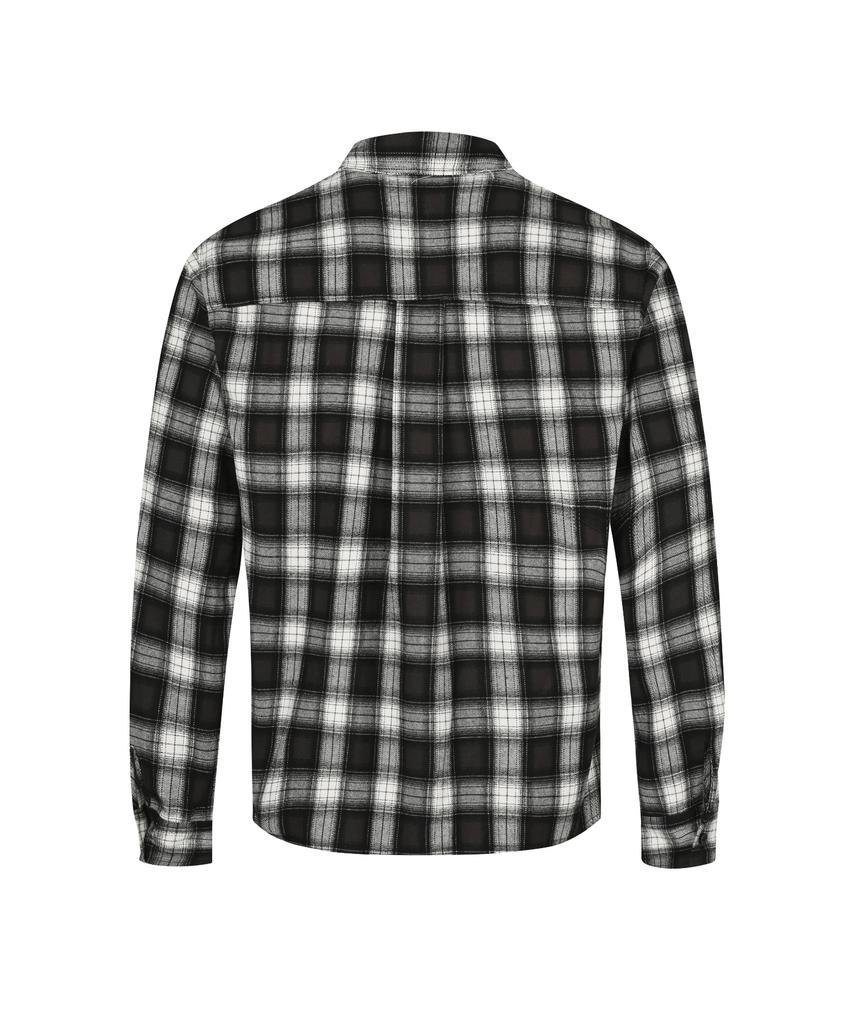 LANARCHIVE [0069] Distressed Check Shirt - Black