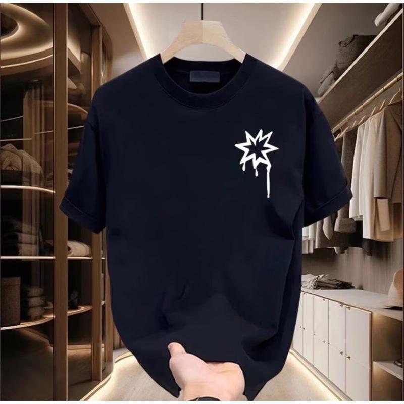 Trendy Brand Short-Sleeved Pure Cotton Men'S Printed T-Shirt Trendy Men'S And Women'S Versatile Round Neck T-Shirt Men'S