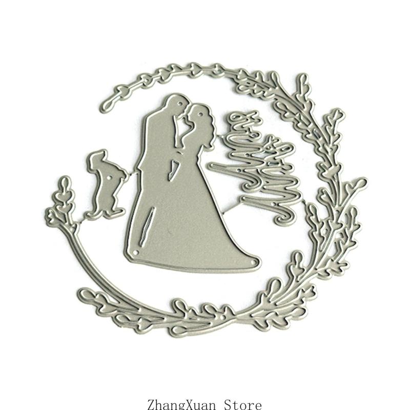 

Bride and Groom Cutting Dies Carbon Steel Die Cut Decorative Embossing Paper Die for Card Making Scrapbooking Bookmarks China Mainland