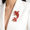 Design Brooch, Chinese Style Red Koi Rhinestone Brooch Coat, Suit, Versatile Light Luxury Luxury Accessories