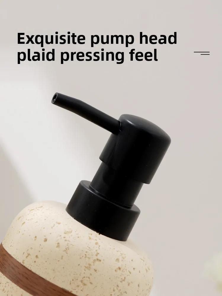 Windkanal Steinmaserung Sandstein Rund Lotionflasche Badezimmer Druckverschluss Shampoo Leere Flasche Seifenspender Badezimmerzubehör