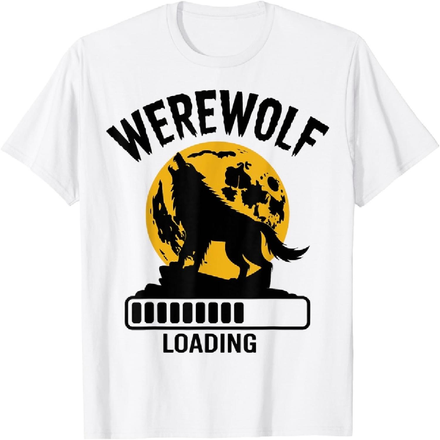 Werewolf Loading Spooky Ghost Halloween Costume T-Shirt XXXXXL белый