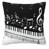 Home Decor Music Notes & Piano Keys Pillow Covers Pattern Cushion Cover Suitable For Sofa Bedroom Car Pillow Cover