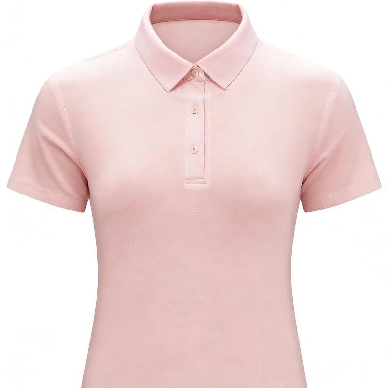 PERFEITO CRIATIVO Women's Seamless Bonded Quick-Dry Polo Shirt