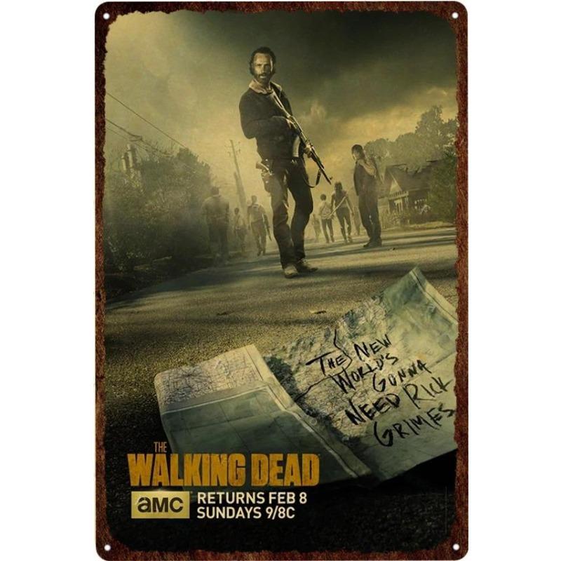 Metal Tin Poster The Walking Dead Movie Metal Sign Plaque Poster for Bar Club Wall Decor Retro Home Vintage Wall Plate Pendant