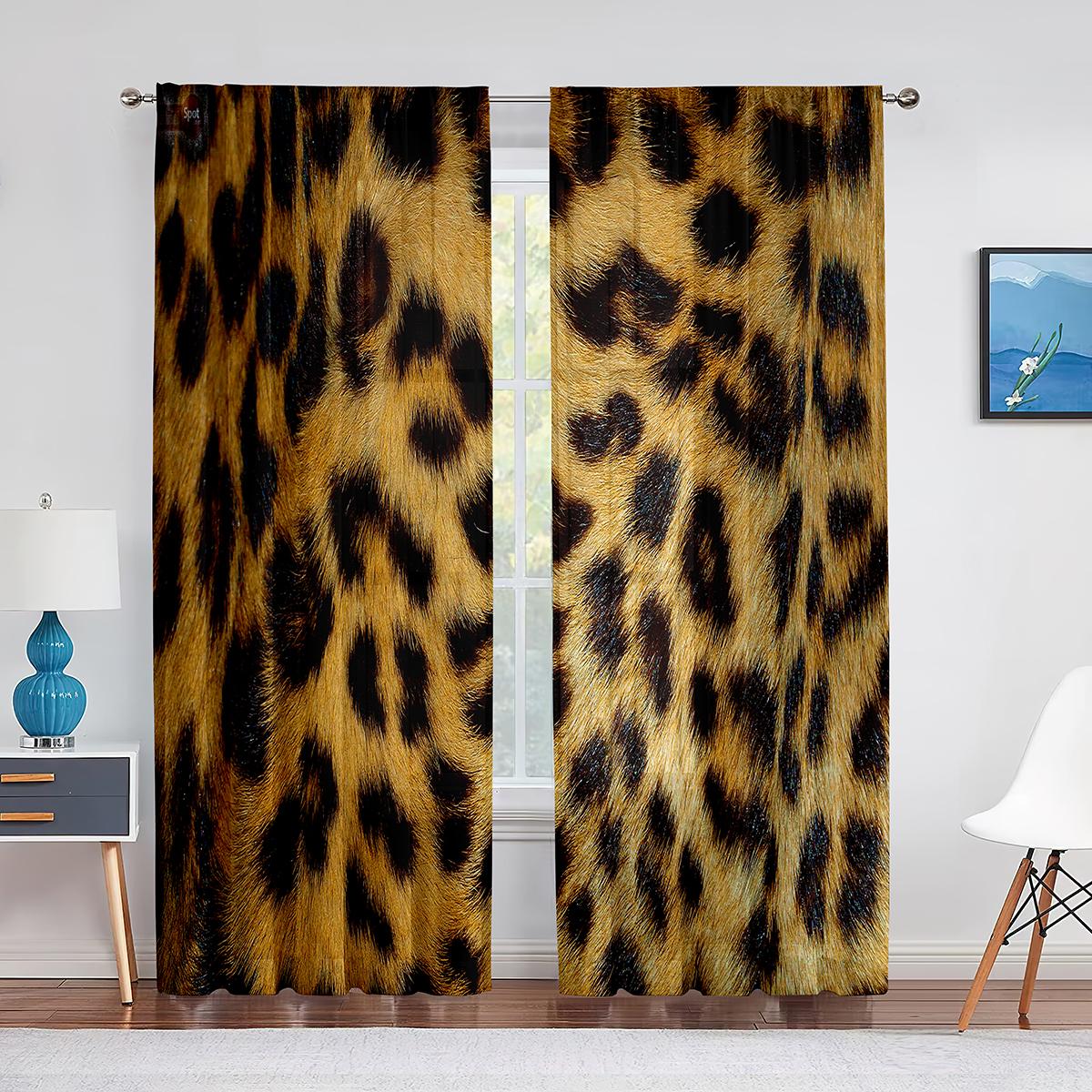 Коричневые леопардовые прозрачные вуали с мехом животных — фото 5