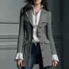 Hot Sale French Retro Contrast Color Suit Collar Woolen Jacket Temperament Autumn and Winter Thickened Women's Clothing