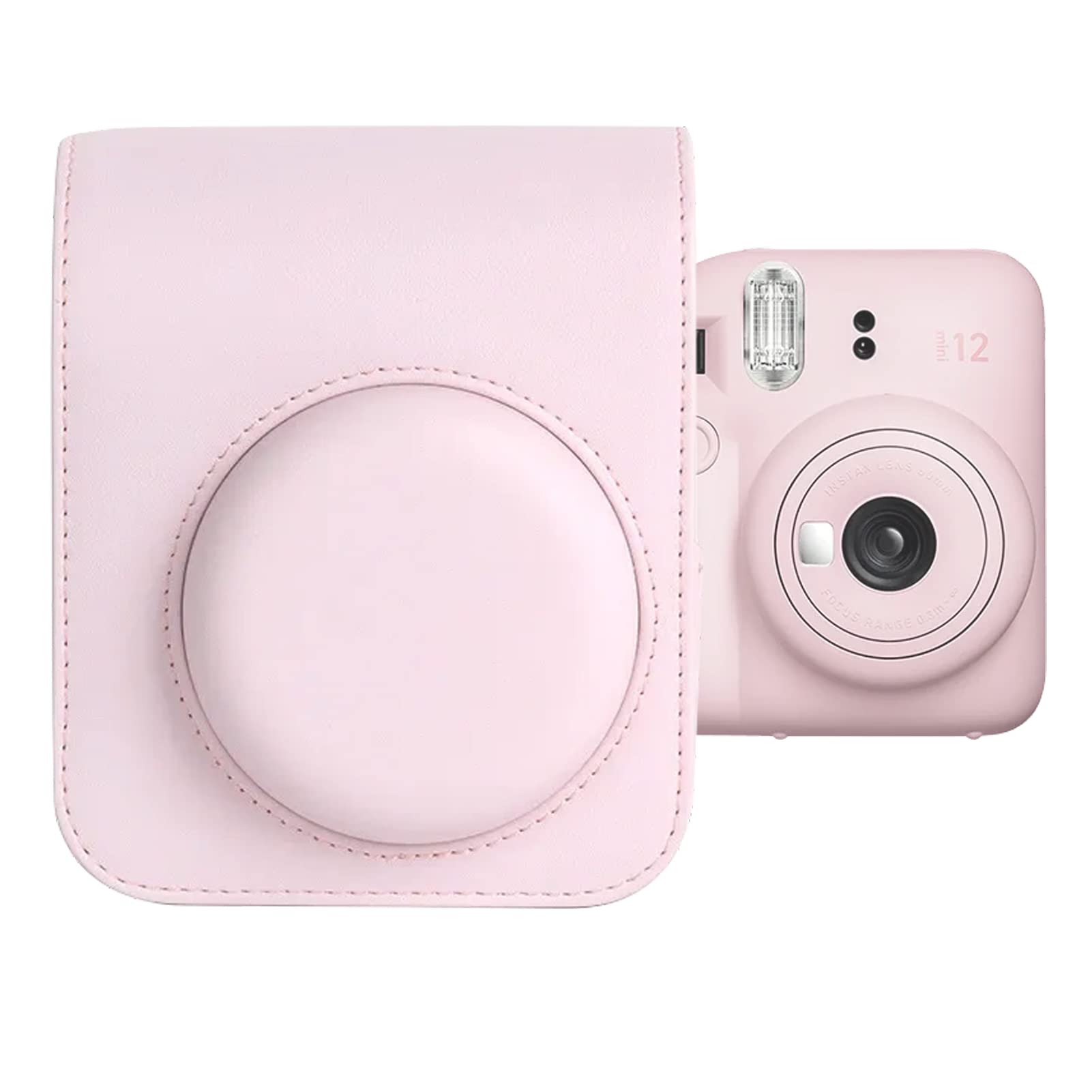 

Kimyoaee Cheki Instant Camera Mini 12 Case Camera Case with Shoulder Strap for Fujifilm instax Mini12 Camera Pink - рожевий