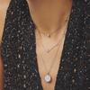 Silver Octagonal Star Cubic Station 925 Silver Necklace N065-02H