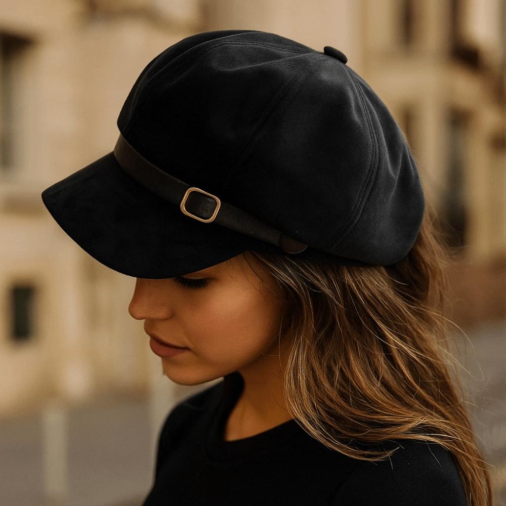 Flat Top Newsboy Hat Windproof Women Octagonal Hat Vintage Artist Hat  Autumn Winter