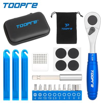 TOOPRE Bicycle Mini Ratchet Wrench Set Portable Multi Functional Repair Kit Bike Tire Wrench Tyre Tire Patch Repair Tools
