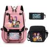 Demon Hunters Peripheral Printing Children's Fashion Backpack Cross-border Large Capacity Primary and Secondary School Student Leisure School Bag Set