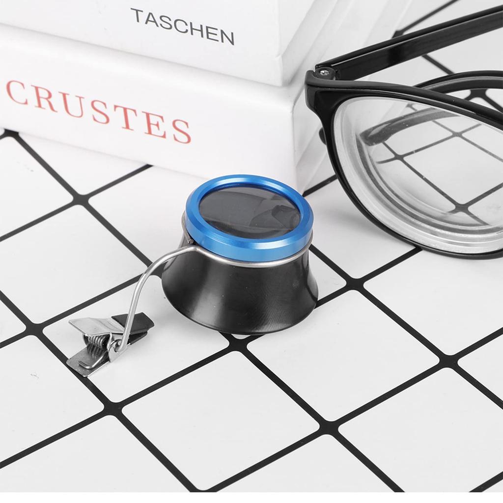 20x Magnifying Glass for Watch for Watch Jewelry and Precision Alloy Portable Magnifying Glass for and Watch Repair Tool Repair, Clip-on Glasses,