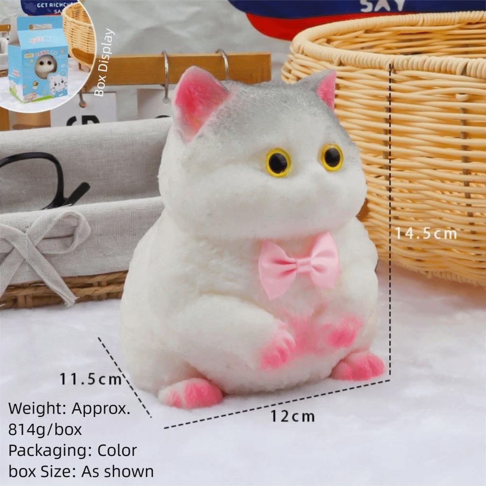 Cartoon Soft Material Cat Shaped Squeeze Colorful Mini Size Animal Squeeze Cat Bell Bow Slow Rebound Squeeze