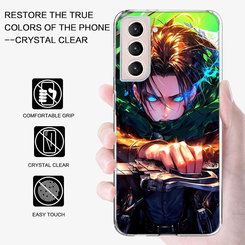 Character LEVI ACKERMAN Phone Case For Samsung Galaxy S25 Edge S24 S23 FE S21 S20 S10 Plus S22 S26 Ultra Cover Clear Cases TPU C