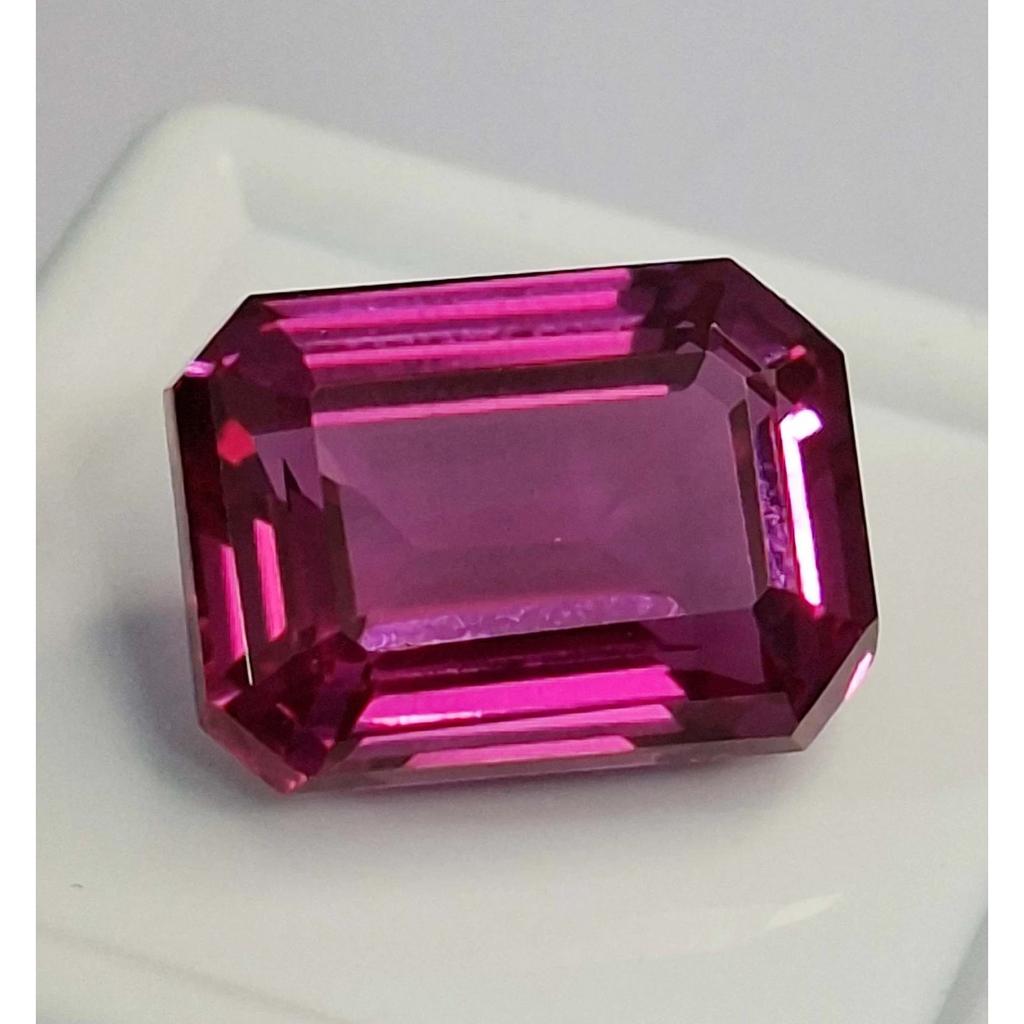 Natural Dark Pink Ruby Emerald Cut 13-15 Ct Beautiful Certified Loose Gemstone