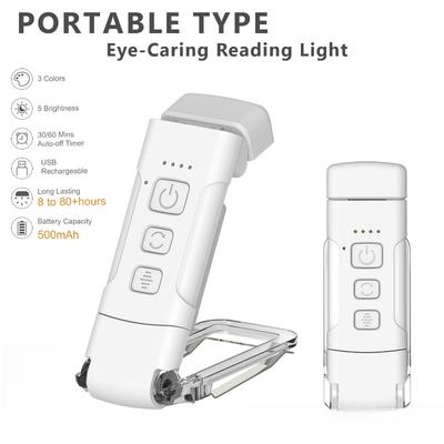 1PC Bookholder Light Bookmark Light USB Charging Portable Clip Light Desk Light Eye Protection Mini LED Card Book Light