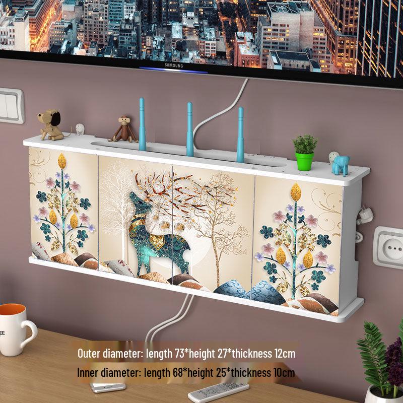 Bohrfreies wandmontiertes Regal für TV-Box & Router-Speicher
