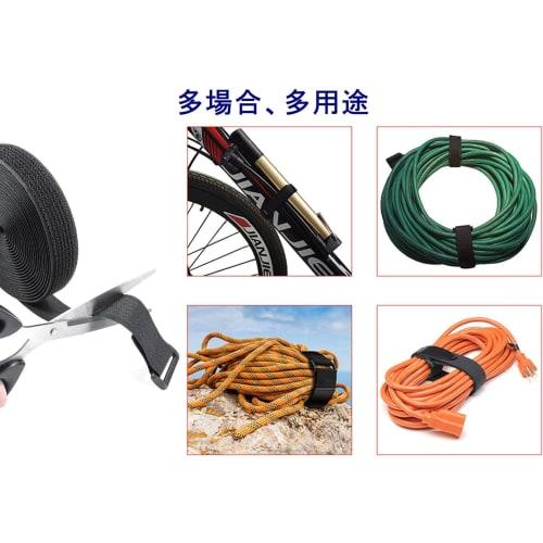 TSUCIA Magic Cable Ties, Freely Cuttable, Hook-and-Loop Fasteners, Cargo Tie Straps, Reusable, for Packaging, Storage, DIY, Commercial, Home, and Indu