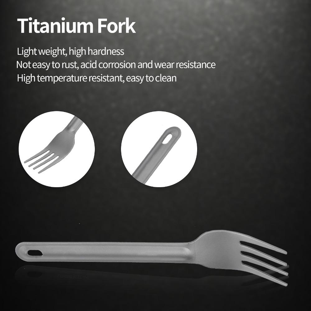 3 Pcs/Set Wear Resisting Titanium Spork Lightweight Titanium Spoon Office Settings
