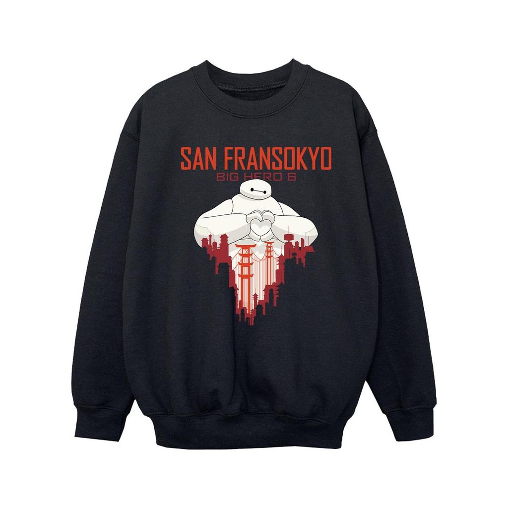 Disney Girls Big Hero 6 Baymax San Fransokyo Heart Sweatshirt